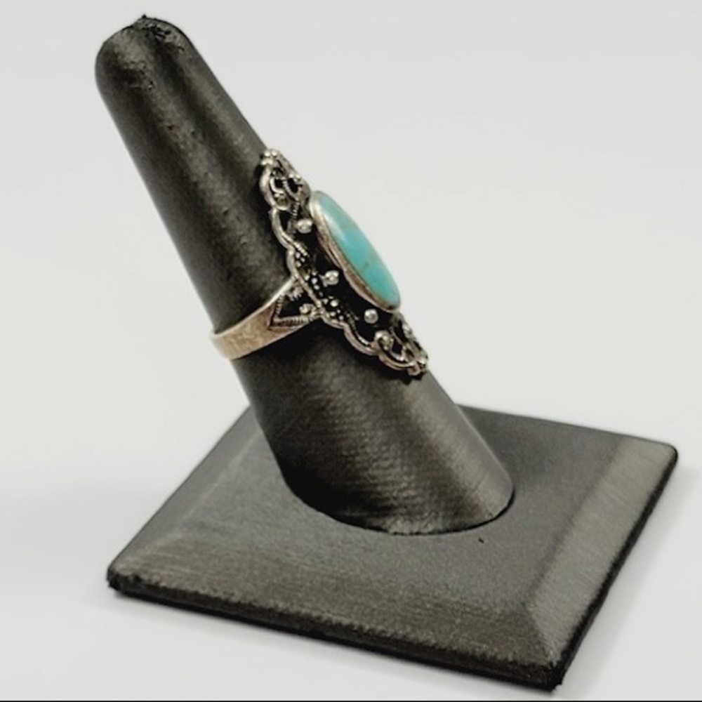 Turquoise silver ring - Picture 6 of 6